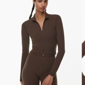 TnAction Zip Longsleeve | Size 2XS | Rich Mocha Brown Color